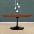 Mesa Tulip Eero Saarinen H 74 Ovalada en Roble Teñido de Cerezo Made in Italy - Escarlata