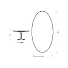 Eero Saarinen Mesa Tulip H 73 Ovalada en Roble Teñido de Nogal Claro Made in Italy - Escarlata viadurini