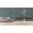 Eero Saarinen Mesa Tulip H 73 Ovalada en Roble Teñido de Palo de Rosa Made in Italy - Escarlata viadurini