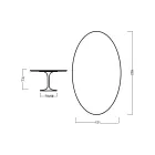 Eero Saarinen Mesa Tulip H 73 Ovalada en Roble Teñido de Palo de Rosa Made in Italy - Escarlata viadurini