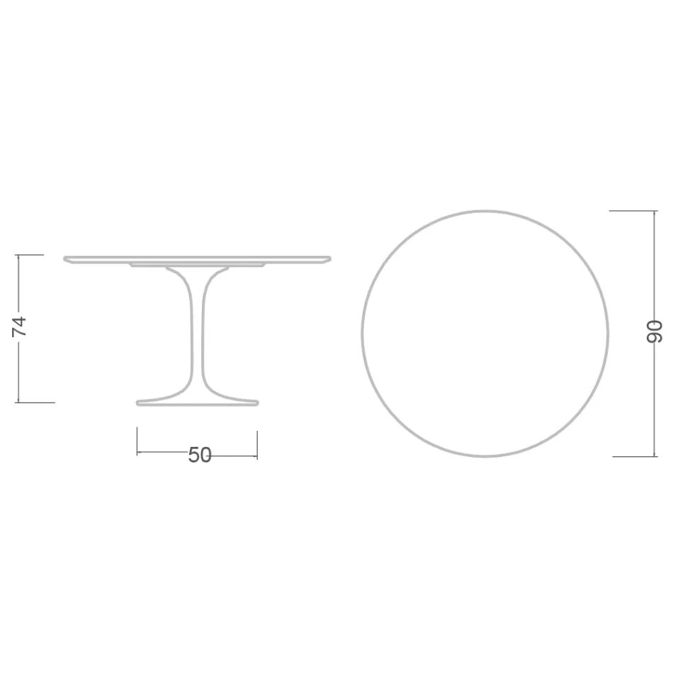 Mesa Tulip Eero Saarinen H 73 Redonda en Blanco Absoluto Made in Italy - Escarlata viadurini