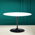 Mesa Tulip Eero Saarinen H 73 Redonda en Blanco Absoluto Made in Italy - Escarlata
