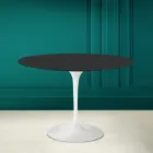 Mesa Tulip Eero Saarinen H 73 Redonda en Cerámica Noir Soft Made in Italy - Escarlata viadurini