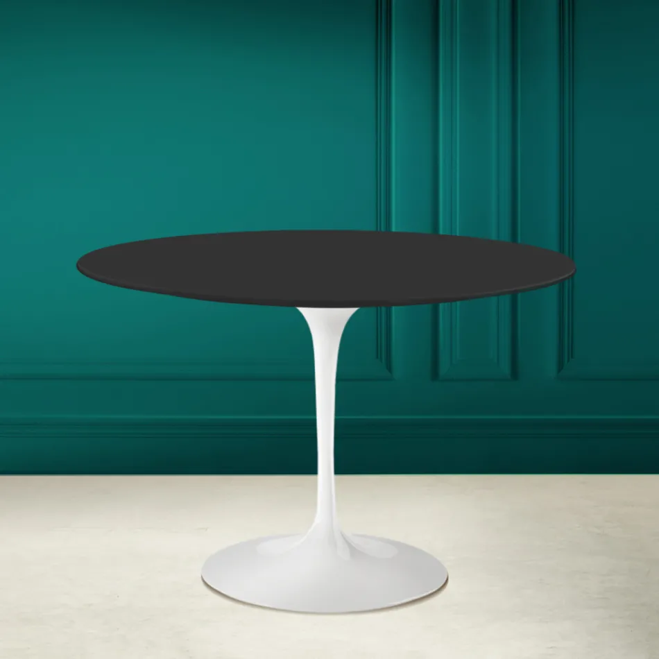 Mesa Tulip Eero Saarinen H 73 Redonda en Cerámica Noir Soft Made in Italy - Escarlata viadurini