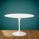 Mesa Tulip Eero Saarinen H 73 Redonda Cerámica Rem Made in Italy - Escarlata viadurini