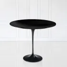 Eero Saarinen H 73 Mesa Tulipán Redonda en Laminado Líquido Negro Made in Italy - Escarlata viadurini