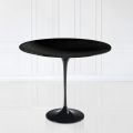 Eero Saarinen H 74 Mesa Tulipán Redonda en Laminado Líquido Negro Made in Italy - Escarlata