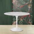 Mesa Tulip Eero Saarinen H 74 Redonda en Mármol Arabescato Made in Italy - Escarlata