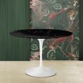 Eero Saarinen Mesa Tulip H 74 Redonda en Mármol Negro Marquinia Made in Italy - Escarlata