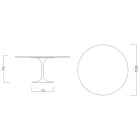 Mesa Tulip Eero Saarinen H 73 Redonda en Negro Absoluto Made in Italy - Escarlata viadurini