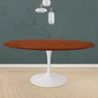 Mesa Tulip Eero Saarinen H 73 Redonda en Roble Teñido de Cerezo Made in Italy - Escarlata viadurini