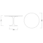 Eero Saarinen Mesa Tulip H 74 con Tablero Laminado Líquido Blanco Made in Italy - Escarlata viadurini