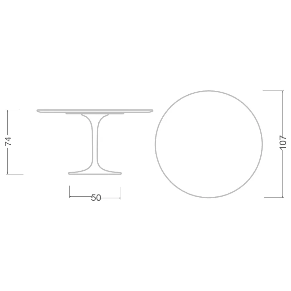 Eero Saarinen Mesa Tulip H 74 con Tapa de Mármol Marquinia Negro Made in Italy - Escarlata viadurini