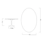 Eero Saarinen Mesa Tulip H 74 con Tapa Ovalada en Mármol Arabescato Made in Italy - Escarlata viadurini