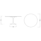 Mesa Tulipán de Eero Saarinen, 74 pulgadas de alto, cerámica Aura 22, fabricada en Italia - Escarlata viadurini