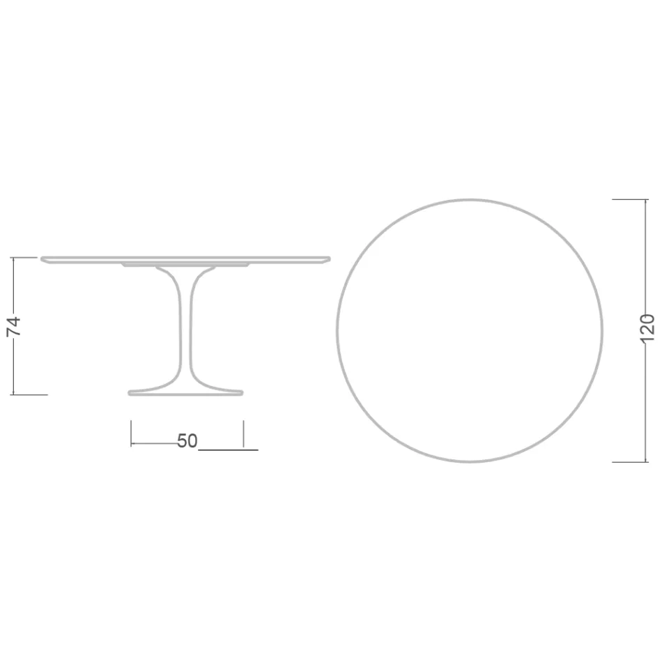 Mesa Tulipán de Eero Saarinen, 74 cm de altura, en cerámica Domoos, fabricada en Italia - Escarlata viadurini