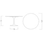 Mesa Tulipán de Eero Saarinen, 74 cm de altura, en cerámica Domoos, fabricada en Italia - Escarlata viadurini