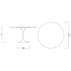 Mesa Tulipán de Eero Saarinen, 74 cm de altura, en cerámica Marmorio, fabricada en Italia - Escarlata viadurini