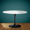 Mesa Tulipán de Eero Saarinen, 74 cm de altura, en cerámica Salina, fabricada en Italia - Escarlata