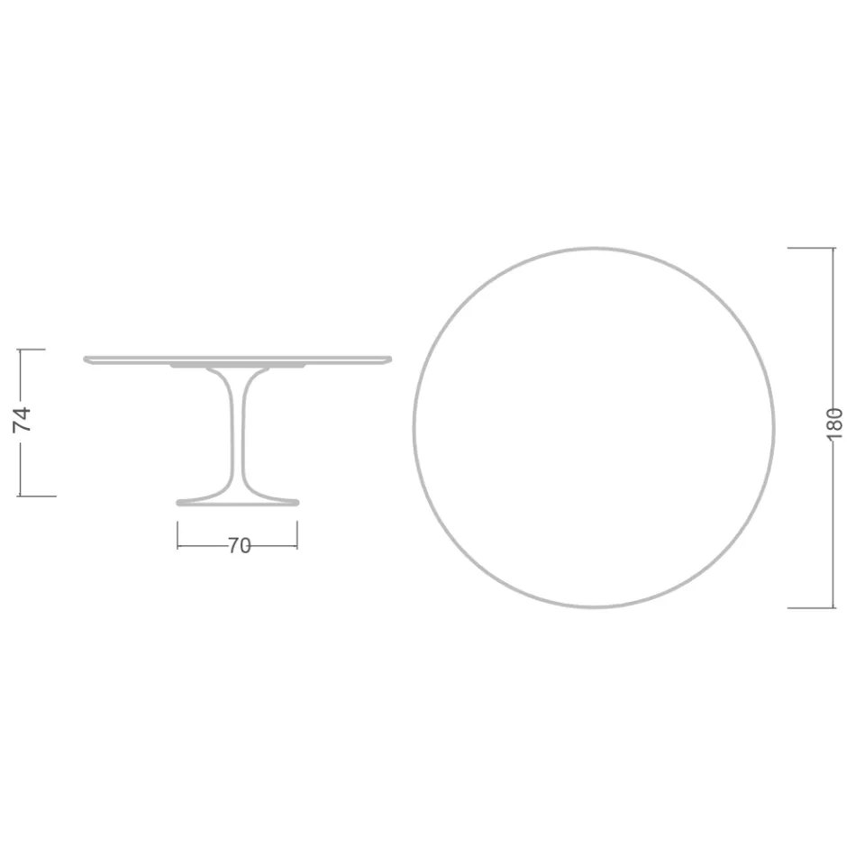 Mesa Tulip Eero Saarinen H 74 en Mármol Arabescato Made in Italy - Escarlata viadurini