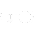 Mesa Eero Saarinen H 74 Tulip en Mármol Calacatta Dorado Made in Italy - Escarlata viadurini