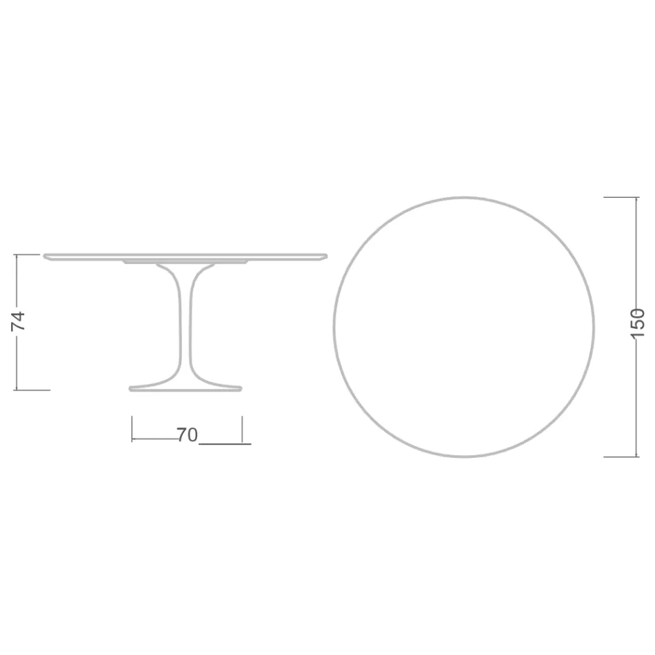 Mesa Tulip Eero Saarinen H 74 en Mármol de Carrara Made in Italy - Escarlata viadurini