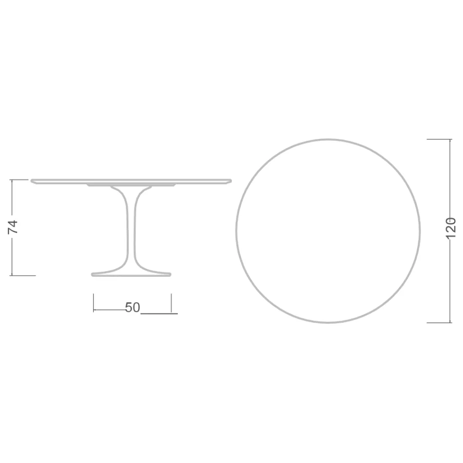 Mesa Tulip Eero Saarinen H 74 en Mármol de Carrara Statuarietto Made in Italy - Escarlata viadurini