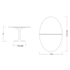 Eero Saarinen Mesa Tulip H 74 Extensible Ovalada en Laminado Líquido Blanco - Escarlata viadurini