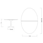 Eero Saarinen Mesa Tulip H 74 Extensible Ovalada en Laminado Líquido Negro - Escarlata viadurini