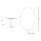 Mesa Tulipán de Eero Saarinen, 74 cm de altura, ovalada, en cerámica Domoos, fabricada en Italia - Escarlata viadurini