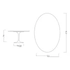 Mesa Tulipán de Eero Saarinen, ovalada, de 74 cm de altura, en cerámica brillante, fabricada en Italia - Escarlata viadurini