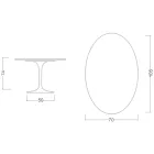 Mesa Tulipán de Eero Saarinen, 74 cm de altura, ovalada, de cerámica pulida, fabricada en Italia - Escarlata viadurini