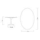 Mesa Tulipán de Eero Saarinen, 74 cm de altura, ovalada, en cerámica Marmorio, fabricada en Italia - Escarlata viadurini