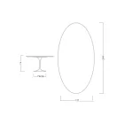 Mesa Tulipán de Eero Saarinen, 74 cm de altura, ovalada, en cerámica Marmorio, fabricada en Italia - Escarlata viadurini