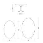 Mesa Tulipán Eero Saarinen H 74 Ovalada en Cerámica Rem Made in Italy - Escarlata viadurini
