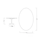 Mesa Tulipán de Eero Saarinen, ovalada, de 74 cm de altura, en cerámica Salina, fabricada en Italia - Escarlata viadurini