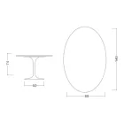 Mesa Tulipán de Eero Saarinen, 74 cm de altura, ovalada, en cerámica Somnia, fabricada en Italia - Escarlata viadurini