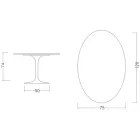 Mesa Tulipán de Eero Saarinen, 74 cm de altura, ovalada, en cerámica Somnia, fabricada en Italia - Escarlata viadurini