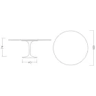 Mesa Tulip de Eero Saarinen, redonda, de 74 cm de altura, en cerámica Domoos, fabricada en Italia - Escarlata viadurini