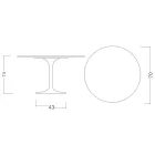 Mesa Tulip de Eero Saarinen, redonda, de 74 cm de altura, en cerámica brillante, fabricada en Italia - Scarlet viadurini