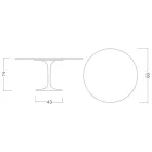 Mesa Tulip de Eero Saarinen, redonda, de 74 cm de altura, en cerámica Moonè, fabricada en Italia - Escarlata viadurini