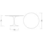 Eero Saarinen H 74 Mesa Tulipán Redonda en Laminado Líquido Blanco Made in Italy - Escarlata viadurini