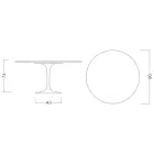 Eero Saarinen H 74 Mesa Tulipán Redonda en Laminado Líquido Negro Made in Italy - Escarlata viadurini