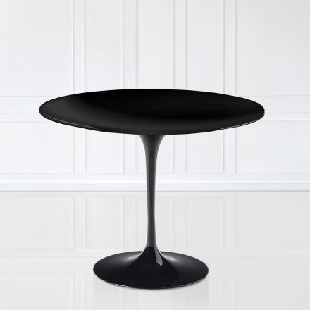 Mesa Tulip Eero Sarinen H 73 con Tablero Laminado Líquido Negro Made in Italy - Escarlata viadurini