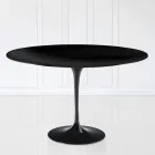 Mesa Tulip Eero Sarinen H 73 Ovalada en Laminado Liquido Negro Made in Italy - Escarlata viadurini