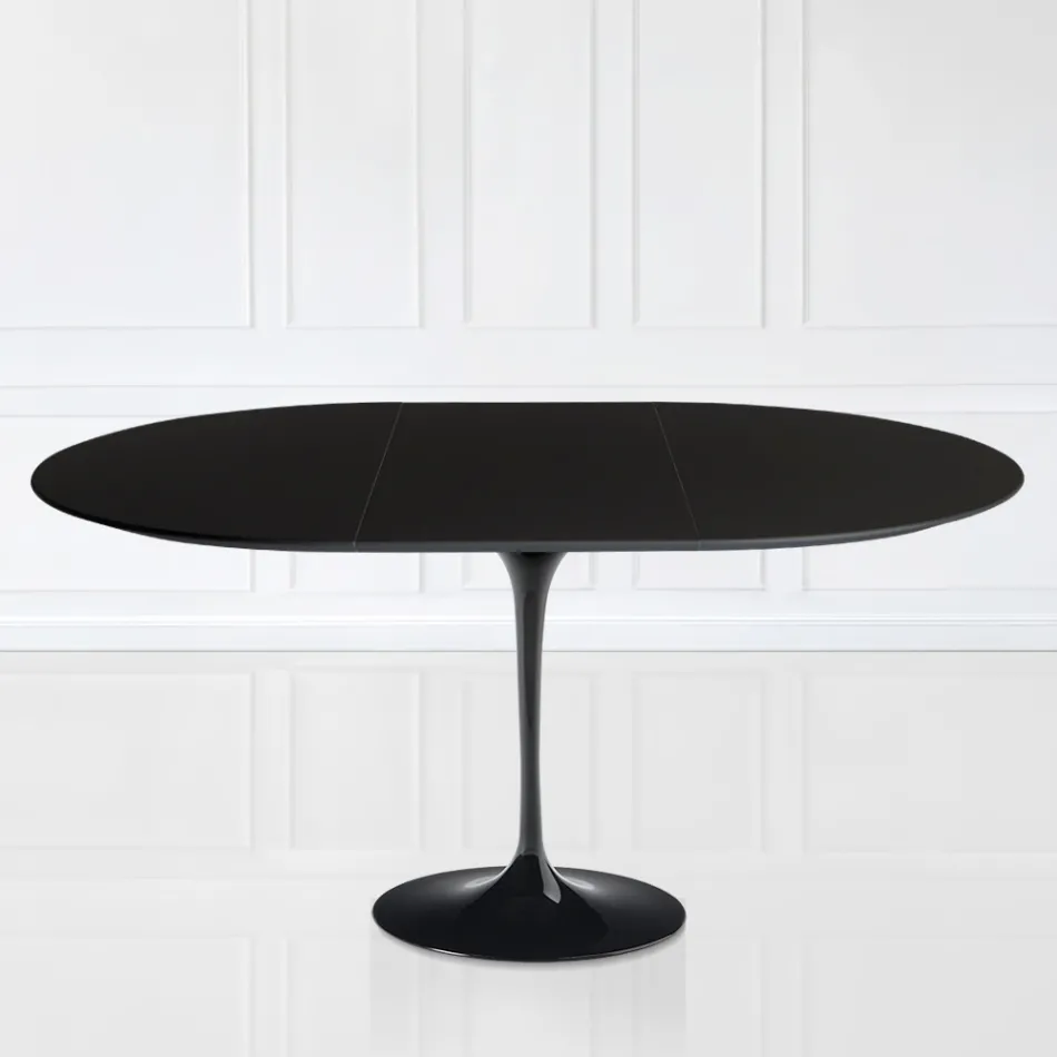 Mesa Tulip Saarinen H 73 Extensible en Laminado Líquido Negro Made in Italy - Escarlata viadurini