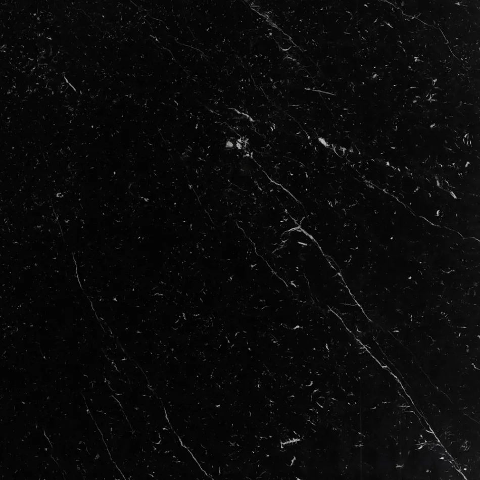 Mesa Saarinen Tulip H 73 con Tapa Redonda en Mármol Marquinia Negro Made in Italy - Escarlata viadurini