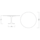 Mesa Tulip Saarinen H 73 Redonda Cerámica Invisible Select Made in Italy - Escarlata viadurini