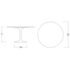 Mesa Tulip Saarinen H 73 Redonda en Cerámica Marquinia Made in Italy - Escarlata viadurini