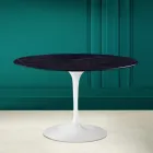 Mesa Tulip Saarinen H 73 Redonda Cerámica Noir Laurent Made in Italy - Escarlata viadurini